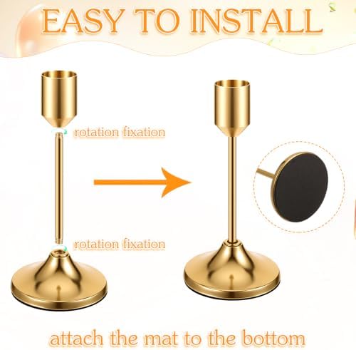 12Pcs Gold Candlestick Holders, Metal Candle Holders Taper Candle Stands - Image 3