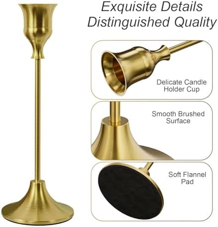 NLBTW 54 Pcs Brass Gold Candle Holder Bulks for Wedding Party Decor - Image 3