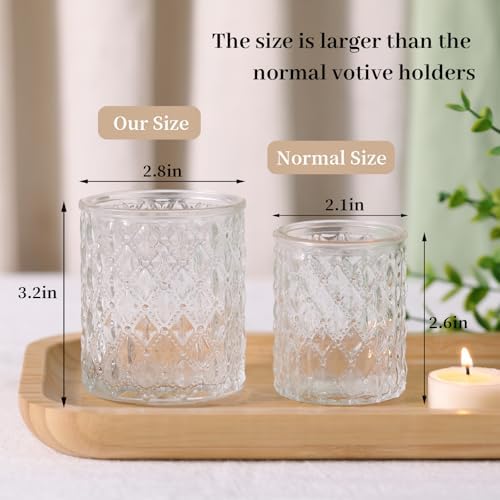 8 Pcs Large Votive Candle Holders Clear Tea Light Candle Holders - Image 2