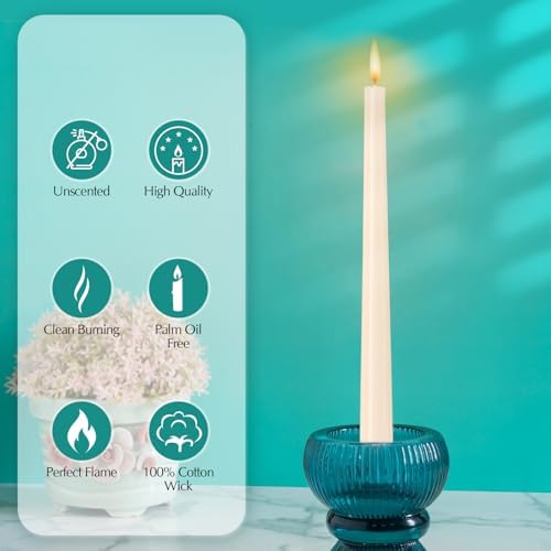 Hausware 36 Pack Taper Candles, 8 Hour Burn Time,Unscented Dripless and Smokeless, 10 inch Elegant Premium Quality Dinner Candle for Home Décor, Restaurant, Wedding, Party Candlesticks (Ivory) - Image 4