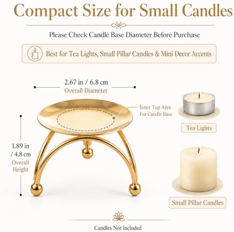 Cabilock 5Pcs Gold Candle Holders, 3In Metal Retro Candlestick Holders Set, Nordic Geometric Taper Pillar Candle Stand for Tabletop Centerpiece Decor, Wedding, Party, Mantle & Holiday Events - Image 2