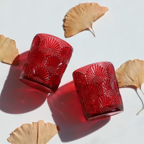 Woho Red Ginkgo Leaves Votive Candle Holders Set of 12 for Valentines Day - Image 2