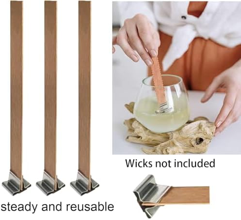 150 PCS Wick Clip for Candle Making Wood Wick Holder Base Universal Wood Wick Clips Wooden Wicks Bases Metal Candle Wick Holders (Square) - Image 2