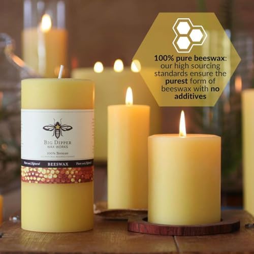Big Dipper Wax Works 100% Beeswax Pillar Candle, 2 x 4.75 in, Natural - Image 4