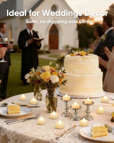 Amagic 12Pack Flameless LED Tea Lights Candles Battery Operated, Warm White - Image 3