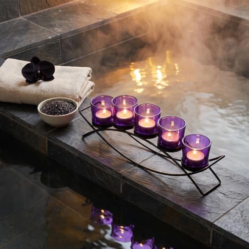 Seraphic Dining Room Table Centerepice,Tealight Candle Holder, Purple - Image 7
