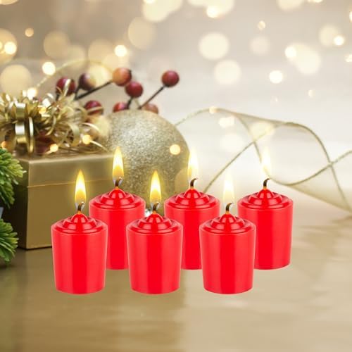 Mega Candles 12 pcs Unscented Red Votive Candles, Hand Poured Wax Candle 15 Hours 1.5 Inch x 2.25 Inch, Home Décor, Wedding Receptions, Centerpieces, Occasions, Events, Festivities, Meditations - Image 4