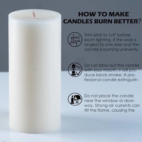 Pillar Candles Ivory 6 Pack, 2.8x4 Inch Unscented Candle - Image 6