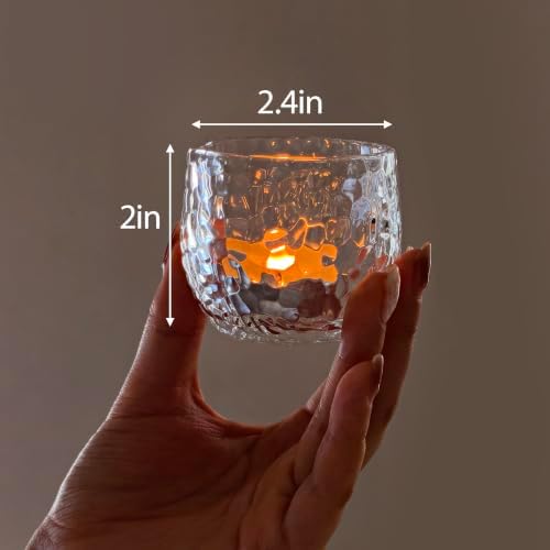 Gurfuy Clear Glass Votive Candle Holders 6 Set - Image 2