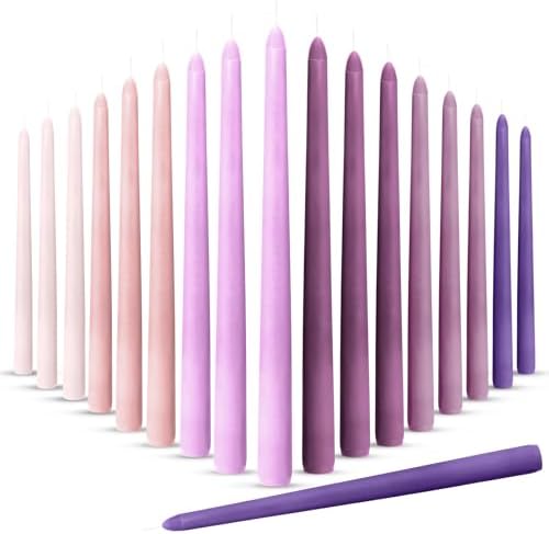 Nuanchu 16 Pcs Taper Candles, 10 Inch Tapered Smokeless, Gradient Purple by Nuanchu