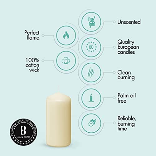 BOLSIUS Set of 6 Ivory Pillar Candles - 3x6 inch Unscented Candle Set - Dripless Clean Burning Smokeless Dinner Candle - Perfect for Wedding Candles, Parties and Special Occasions - Image 4