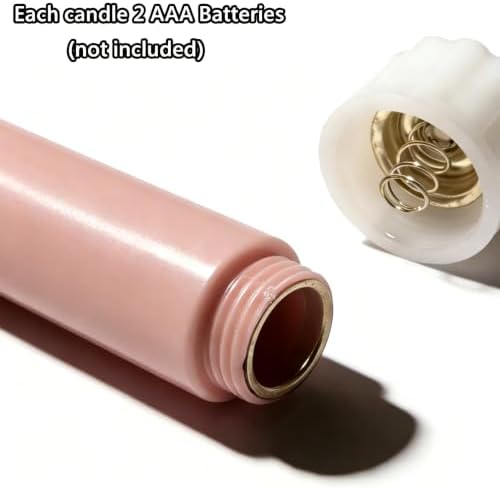 Dusty Pink Flameless Taper Candles with Remote Set of 4 - Image 2