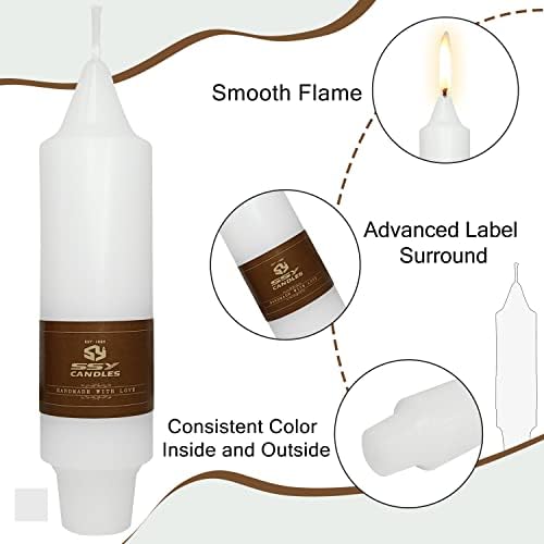 5 Inch Short Candle Chunky White Taper Candles Set of 4 Hand Poured Smokeless Unscented Thick Taper Candles with Wide Bottoms for Mother's Day Meditation Wedding Dinner Home Decor - Image 3
