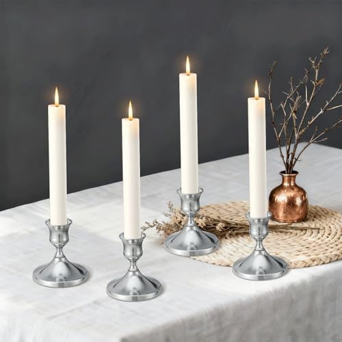 12 Pcs Silver Candle Holders, Silver Candlestick Holders Set for Table Centerpiece, Vintage Taper Candle Stand, Home Decor, Weddings, Festival and Dining Parties (Sliver) - Image 5