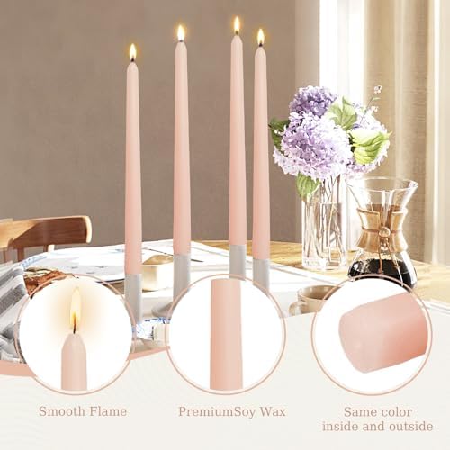Candlesticks Long Taper Candle,Cappuccino Rose Scented 10 Inches Candle Sticks Smokeless Tapered Candles for Home Décor Holiday Gifts - Image 6