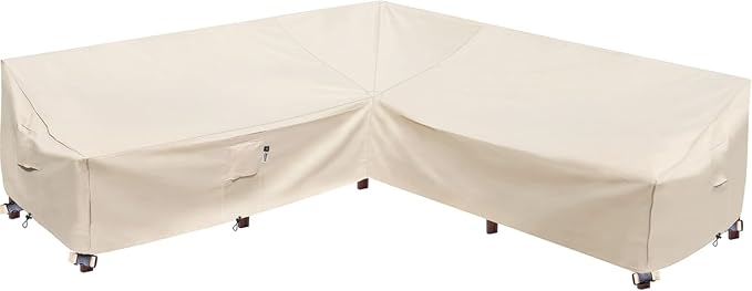 Outdoor Sectional Cover, Heavy Duty Patio Furniture Cover, 100"X100" Waterproof 600D Patio Sectional Protector, L-Shape Lawn Outdoor Furniture Covers