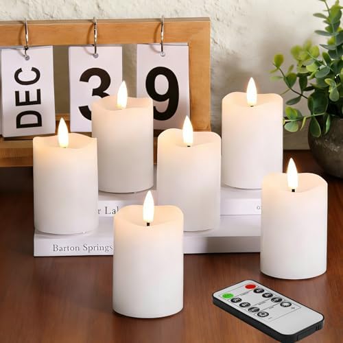 Eywamage White Flameless Votive Candles with Remote Batteries Set of 6 by EywamageCandles