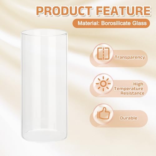 uxcell Hurricane Candle Holder (H:5.9" OD:2.6"), Pillar Floating Candles Holder Clear Glass Cylinder Flower Vases for Table Centerpiece Wedding Party Home Decoration 2Pcs - Image 3