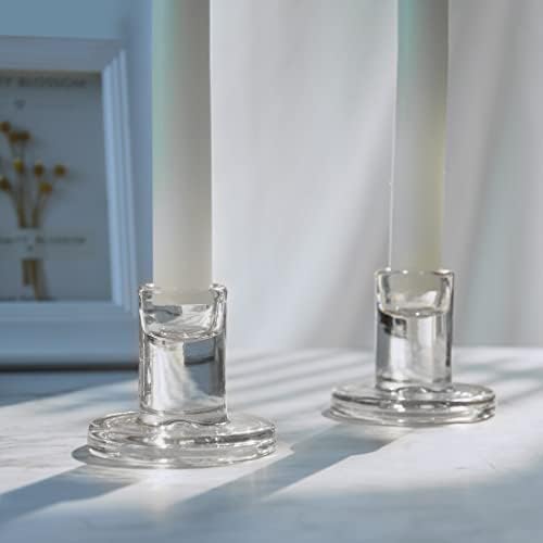 12PCS Clear Glass Taper Candle Holders, Crystal Candlesticks, Dining Decor - Image 6