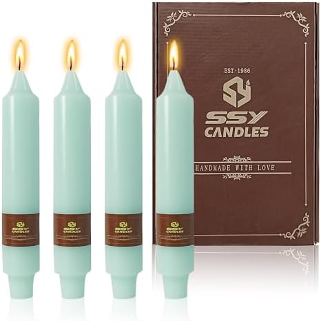 Mint Green Short Taper Candle 7 Inch Candlesticks Unscented Dripless Tapered Candle Set for Home Decor Wedding Party Dinner Candles - Image 2
