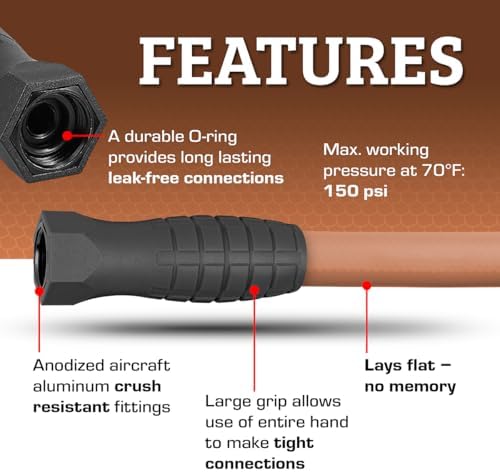 Flexzilla Colors SwivelGrip Garden Hose 5/8 in. x 25 ft., Lightweight All-Weather Water Hose, Durable and Flexible, Leak-Free Connections, Red Clay - Image 4