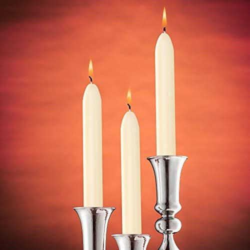 Tribello Ivory Candlesticks, Pack of 14, 9" Tall Cream Taper Candles - Image 2