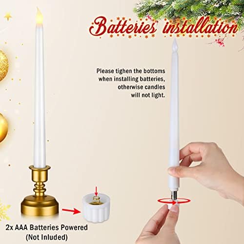 Fumete 16 Pcs Flameless Candles with Gold Base - Image 3