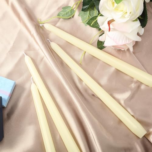 MTLEE 16 Pcs 10 Inch Taper Candle Sticks Smokeless Unscented, Ivory - Image 2