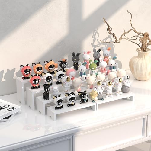 4 Set White Wood Tiered Riser Display Stands for Vendor Events,Stackable Wooden Cupcake Stand,Farmhouse Decor Wood Dessert Table Display Set,Vendor Booth Display Items,Food Display Risers for Party - Image 4