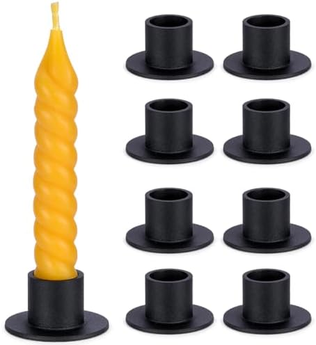 DEYBBY Black Metal Taper Candle Holders Set of 8 by DEYBBY