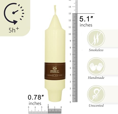 Ivory Short Taper Candle Candle Sticks, 5 Inch Mini Pillar Candles Small Taper Candles, 4PCS Handmade Unscenteds Candlesticks for Festive, Party, Spell, Wedding, Home Decor - Image 2