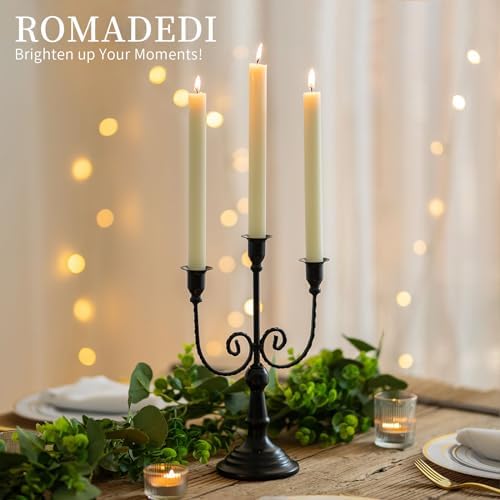 Romadedi Black 11.8" 3 Arm Candelabra Candle Holders - Image 4