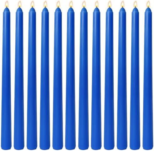 12-Pack Royal-Blue Taper Candles, 10 Inch Unscented Dripless Candlesticks, Long-Lasting Burn Time of 7-8 Hours, Perfect for Home Décor Dinner Party Meditation by SihuidaInspiredbyLove
