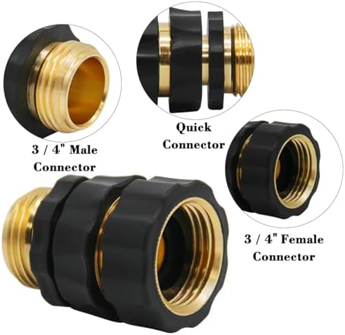 Lifynste 3/4 Inch Garden Hose Quick Connector Fittings, Easy Connector Fitting, Male and Female Set, (2) - Image 2