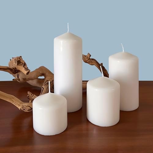 Stonebriar 3 Pack Tall 3 x 6 Inch 65 Hour Long Burning Unscented White Wax Pillar Candles - Image 7
