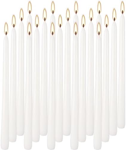 Howemon 20 Pack White Taper Candles 12 Inch Tall 3/4 Inch Thick Burn 10 Hours by Howemon