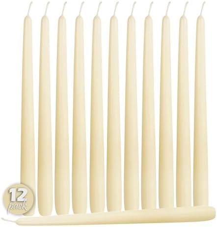 Hyoola 12 Pack Tall Taper Candles - 12 Inch Woolwhite Dripless, Unscented Dinner Candle - Paraffin Wax with Cotton Wicks - 10 Hour Burn Time - Image 2