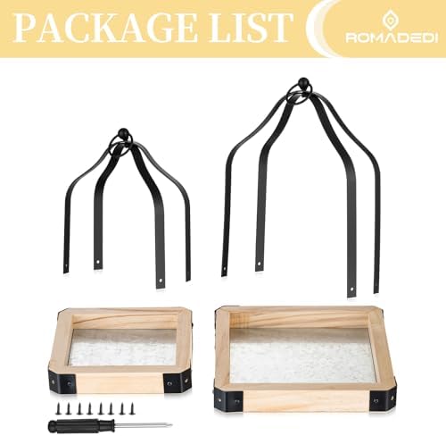 Romadedi Rustic Wood Lantern Set of 2, 8.7" & 11.8" Tall - Image 5