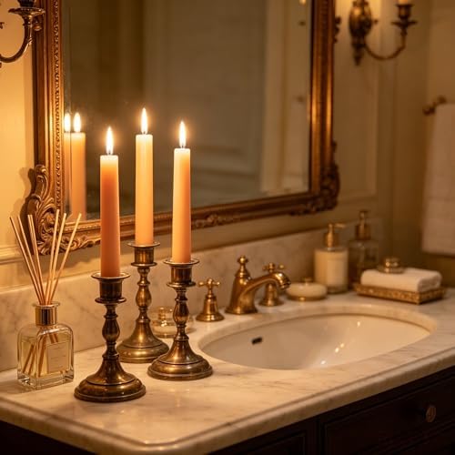 20 Pack 10 Inch Unscented Light Orange Taper Candles for Fall - Image 5