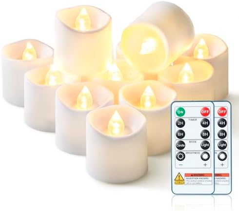 Homemory White Flameless LED Votive Tealight Candles & Timer Remote, 24Pack by Homemory