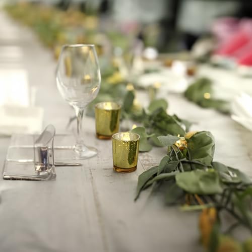 WGV Gold Speckled Tea Light Votive Candle Holder 2.2x2.75, Small Tiny Utility Cylinder Mercury Glass Vase, Home Accent Decor, 6 Pieces - Image 3