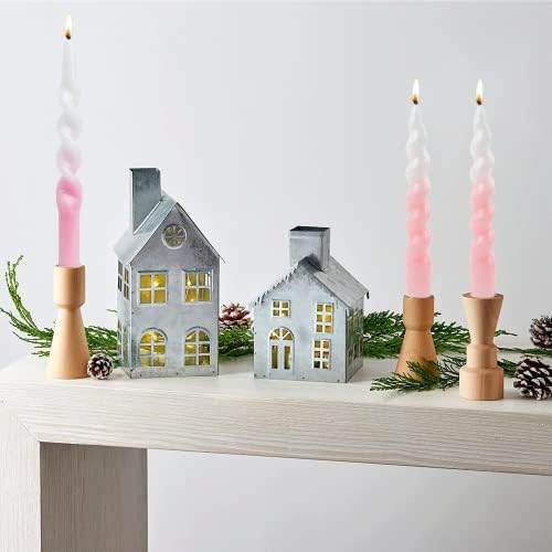 MAITREYA Brown Taper Candles Conical Stick Candles Spiral Taper Candles-Set of 4 for Decoration Weddings Party Church-Unscented Dripless Candles,10inch(C-Coffee) - Image 6