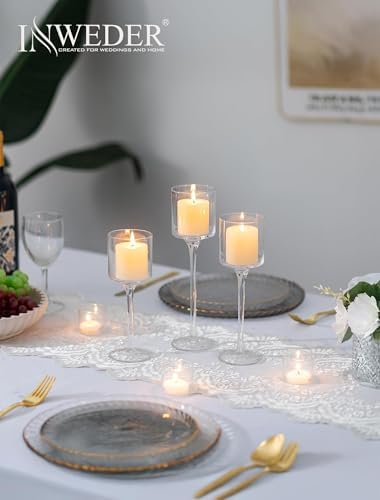 Tall Glass Candle Holder: Long Stem Candle Stand 30 Pcs - Image 4