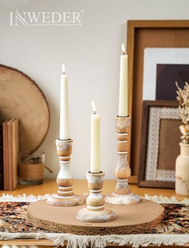Rustic Candlestick Holder Decor: Farmhouse Wooden Candle Holders - Image 5