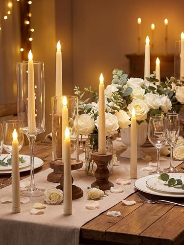 Treela Battery Operated LED Taper Candles,Basic,8 Inch,Ivory - Image 6