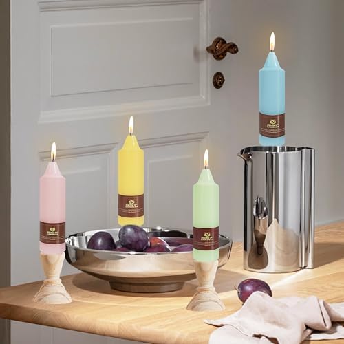 Pastel Short Taper Candle 5 Inch Candlesticks Unscented Dripless Tapered Candle Set for Home Decor Wedding Party Dinner Candles, 4 Pack - Image 6