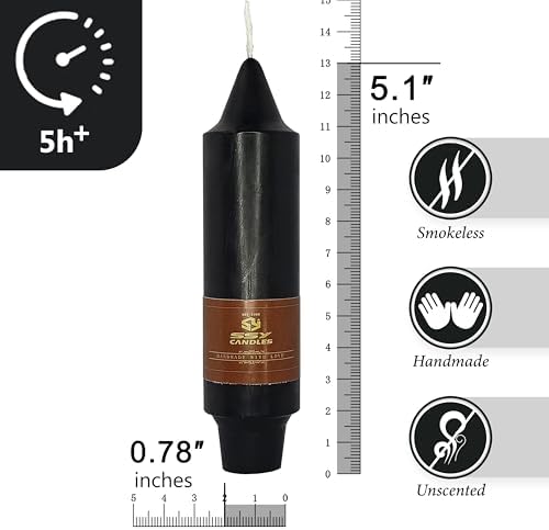 Black Short Taper Candle Candle Sticks, 5 Inch Mini Pillar Candles, 4PCS Handmade Unscenteds Candlesticks for Festive, Party, Spell, Wedding, Home Decor - Image 2