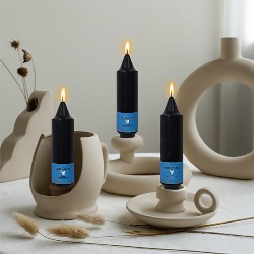 Unscented Dripless Taper Candles Black 5INCH Smokeless Short Taper Candlesticks for Dinner Weddings Birthday Party Home Décor - Image 6