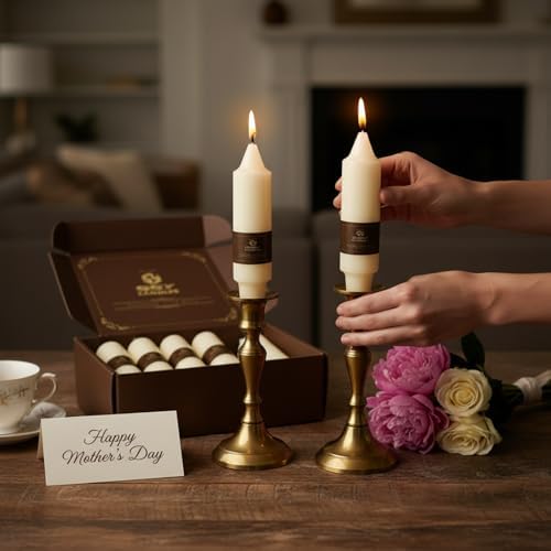 Candlesticks Short Taper Candle,5inches Ivory Candle Sticks Dripless Tapered Candles for Home Decor Weddings Festive Party Holiday,7D-IV - Image 2