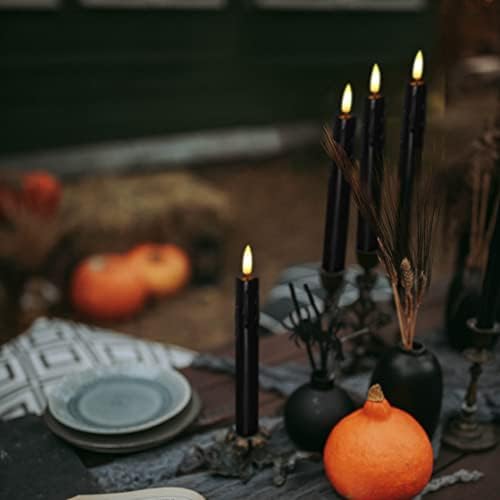Flameless Flickering Taper Candles Two Remote, 7.5 Inch Black Battery Operated LED Window Candles Timer,Set of 8 Plastic 3D-Wick Dripping-Wax Effect Flameless Candlesticks(0.86”Dia,Warm Fire) - Image 5